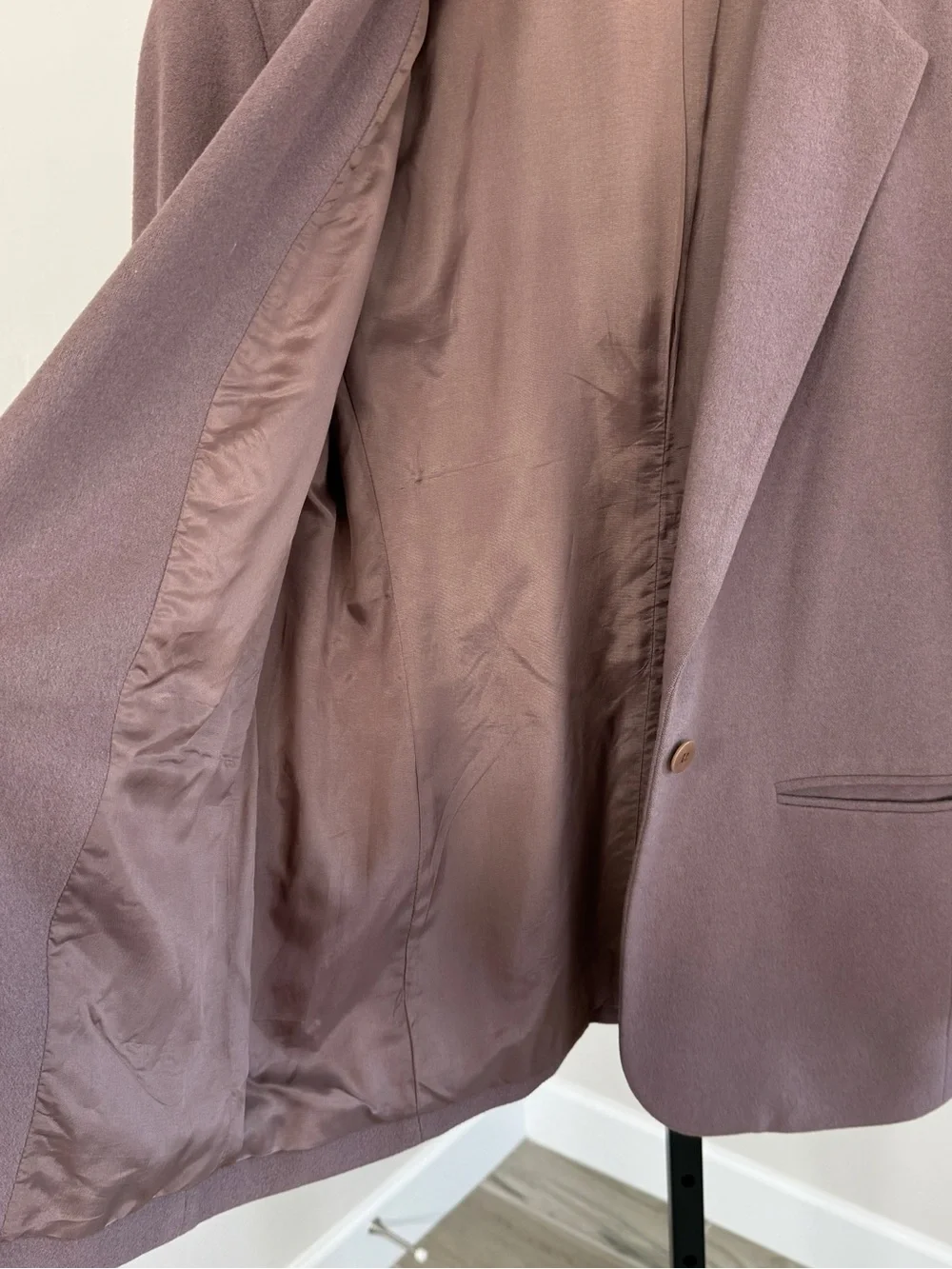 Vintage 90s J. Crew Wool Cashmere Blazer Brown Oversized Longline Jacket 4